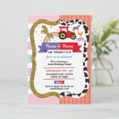 ユニコーン&ファームジョインボーイガール誕生日ファルミヤール 招待状 (スタンド正面)