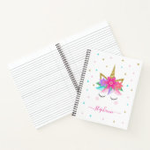 ユニコーン フラワー ゴールド グリッター オーダーメイド ノートブック (内部)