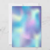 ユニコーン、ブルーホログラフィックベビーシャワー招待状 招待状 (裏面)