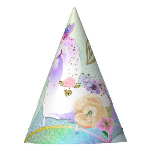 ユニコーン プリンセス 虹色 パステル パーティー パーティーハット