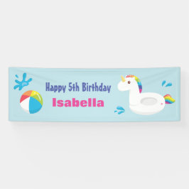 ユニコーン プールフロート サマー 誕生日パーティーバナー 横断幕