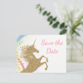 ユニコーン ベビーシャワー Save The Date ポストカード (スタンド正面)