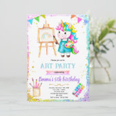 ユニコーン ペイント 誕生日パーティー ご招待 招待状 (スタンド正面)