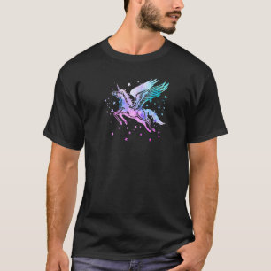 ユニコーン ペガサス 翼 馬 魔法 少女 Tシャツ