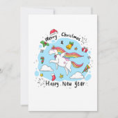 ユニコーン・ホース・メリー・クリスマスと新年のおめでとう シーズンカード (正面)