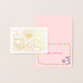 ユニコーン&ポニー誕生日カード 箔カード (ディスプレー)