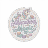 ユニコーン マカロン マジック 幻想的なTシャツ デザイン_1 シール (正面)