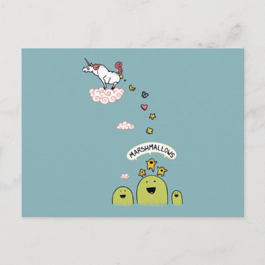ユニコーン・マシュマロ ポストカード (正面)