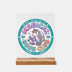 ユニコーン マジカルブッククラブ おもしろTシャツ グラフィック_1 アクリルサイン