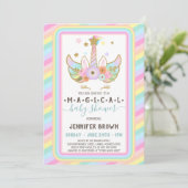 ユニコーン マジカル ギター 星 虹 ストライプ 招待状 (スタンド正面)