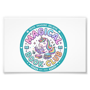 ユニコーン マジカル ブッククラブ 楽しいTシャツ グラフィック_1 フォトプリント           