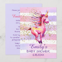 ユニコーン・マジック・水彩ガール・ベイビーシャワー