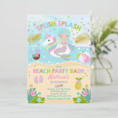 ユニコーン&マーメイドビーチパーティの招待状 招待状 (スタンド正面)