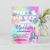ユニコーン&マーメイドプールパーティの招待状 招待状 (スタンド正面)