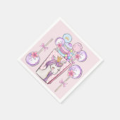 ユニコーン「ムーンパイ」と「ケーキポップ」モダン Sweet スタンダードカクテルナプキン (角)