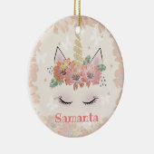 ユニコーン,ユニコーン顔パーソナライズされた, セラミックオーナメント (右)