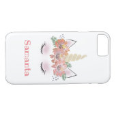 ユニコーン,ユニコーン顔,パーソナライズされた,ガーリー,フローラ Case-Mate iPhoneケース (裏面(横))