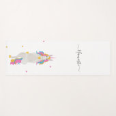 ユニコーン・ヨガが可愛いおもしろいホワイトナマステ ヨガマット (正面(横))