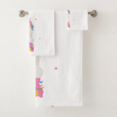 ユニコーン・ヨガのポーズかわいいおもしろいホワイトナマステ名 バスタオルセット (インサイチュ)