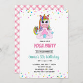 ユニコーン ヨガ 体操 ご招待 招待状 (正面/裏面)