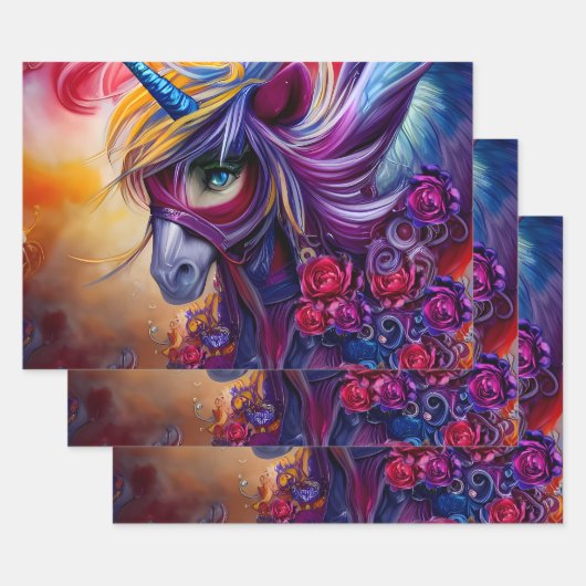 ユニコーン ラッピングペーパーシート (セット)