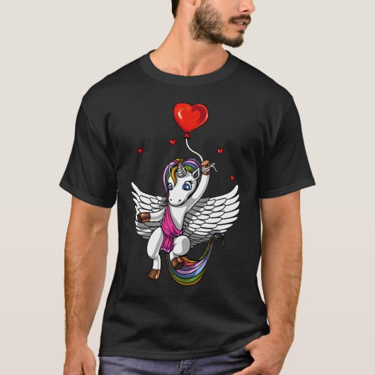 ユニコーン ラブ ハート バルーン Tシャツ (正面)