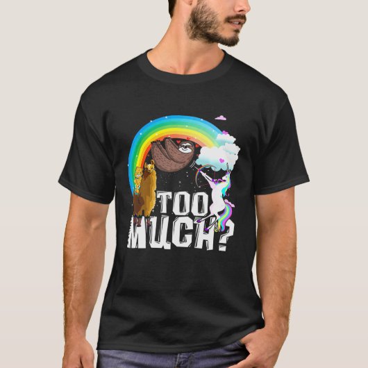 ユニコーン+ラマ+ナマケモノ+ネコ+多すぎ+Tシャツ プレミアム Tシャツ (正面)