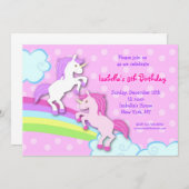 ユニコーン リトルポニー 誕生日パーティー 招待状 (正面/裏面)