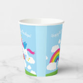 ユニコーン&レインボウズかわいい誕生日パーティーキッズ 紙コップ (左)