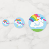 ユニコーン&レインボウズかわいい1st誕生日パーティーテーマ コンフェッティ (正面)