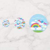 ユニコーン&レインボウズかわいい1st誕生日パーティーテーマ コンフェッティ (裏面)