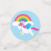 ユニコーン&レインボウズかわいい1st誕生日パーティーテーマ コンフェッティ (スモール正面)