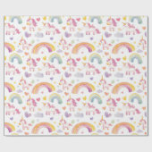 ユニコーン&レインボウベビーギフト ラッピングペーパー (フラット)