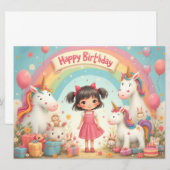 ユニコーン&レインボーと女の子誕生日 (正面/裏面)