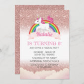 ユニコーン&レインボーバラ金ゴールドマジカルバースデーパーティー 招待状 (正面/裏面)