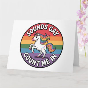 ユニコーン レインボーフラッグ LGBT サウンド ゲイ カウント ミー イン カード