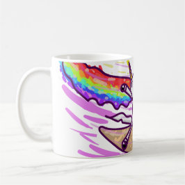 ユニコーン レインボー乗馬アイスクリームコーン コーヒーマグカップ