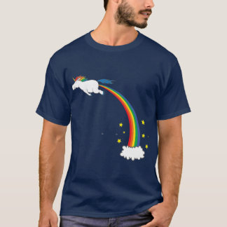 ユニコーン+レインボー+おなら+友達 Tシャツ