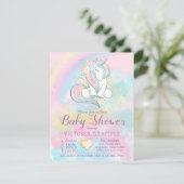 ユニコーン レインボー ガール ベビーシャワー インビテーション (スタンド正面)