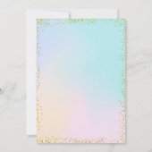 ユニコーン レインボー ケーキ 誕生日 招待状 (裏面)