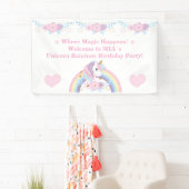 ユニコーン+レインボー+バースデーバナー WhereMagic Happens 横断幕 (インサイチュ)