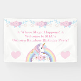ユニコーン+レインボー+バースデーバナー WhereMagic Happens 横断幕