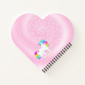 ユニコーン レインボー ピンク かわいい オーダーメイド ノートブック (裏面)