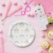 ユニコーン+レインボー ベビーシャワー ペーパープレート (パーティー)