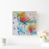 ユニコーン・レインボー・マジカル・ガールズ・チルドレンズ・ルーム・クロック スクエア壁時計 (ホーム)