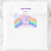 ユニコーン レインボー 誕生日 インビテーション シール (バッグ)