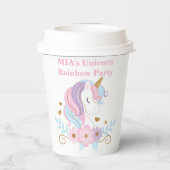 ユニコーン レインボー 誕生日 紙コップ 編集可能 (裏面)