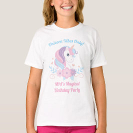 ユニコーン レインボー 誕生日Tシャツ|カスタムネーム Tシャツ