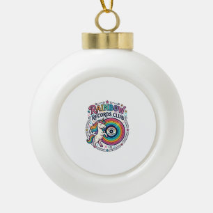 ユニコーン レコードクラブ 白背景 かわいい セラミックボールオーナメント