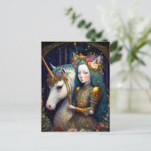 ユニコーン&レディファンタジーアート ポストカード (スタンド正面)